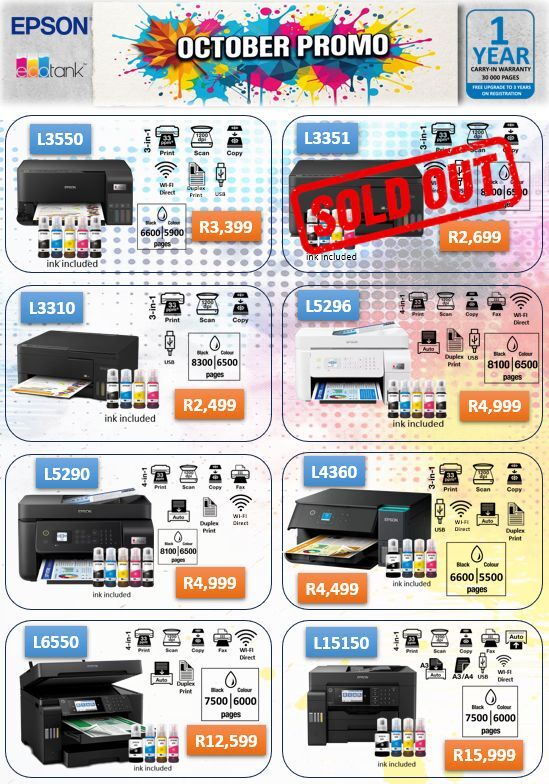 Epson  Eco Printers October Promotion